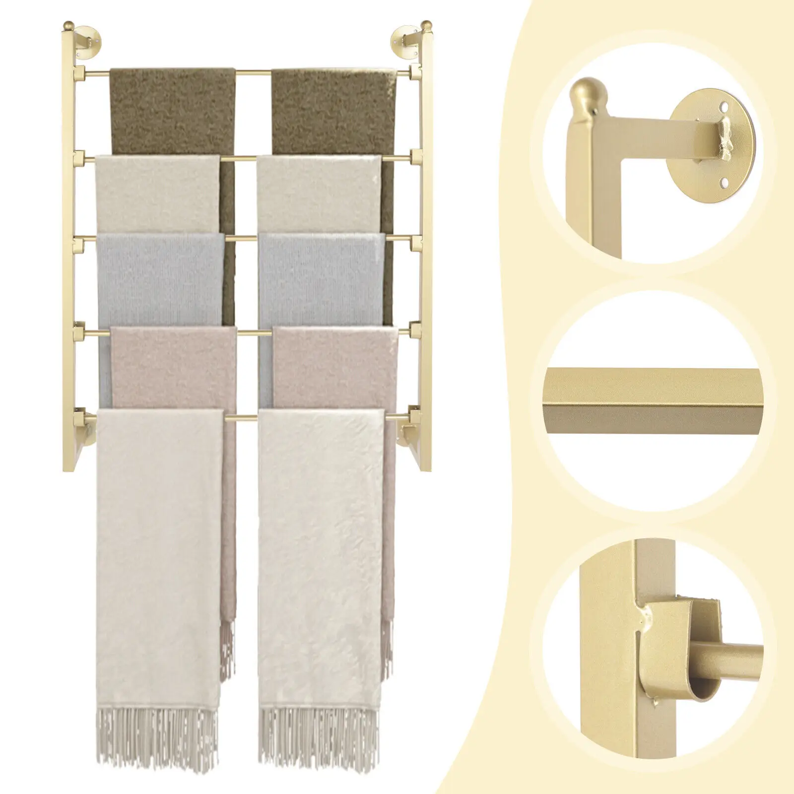 Luxury Bags Usa - Wall Mount Metal Scarf Organizer Rack
