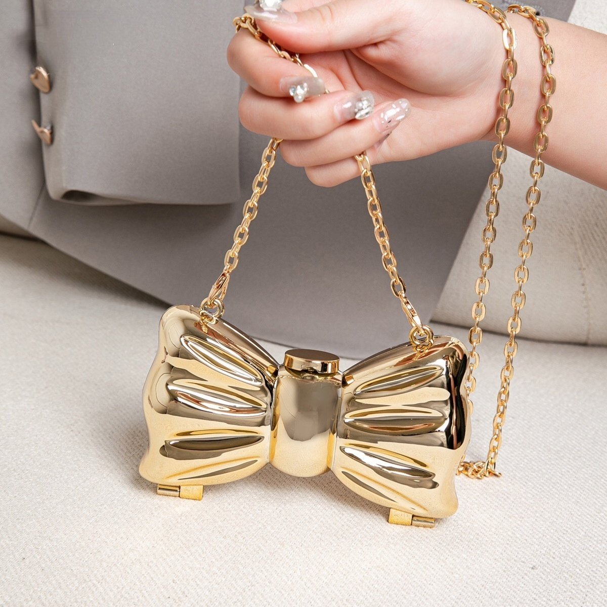 Luxury Bags Duffle - Luxury Fashion Metal Mini Handbag with