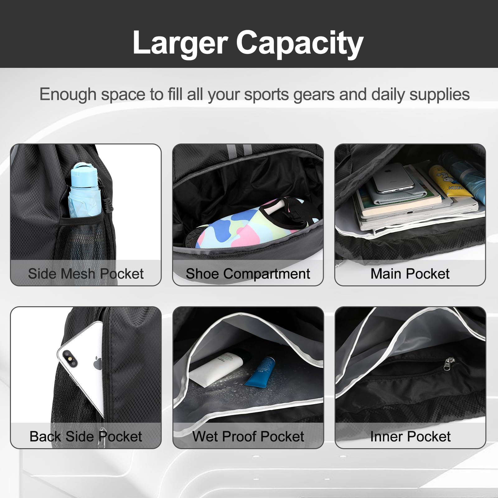 Fashion Sport Gym Bag Backpack - Weekender Bag Duffle avaliação e preço