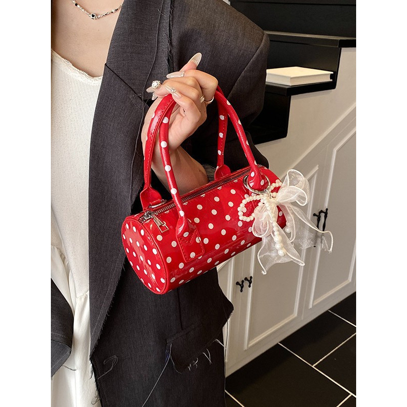 Women's Cute Polka Dot  Handba - Top Handle Patent Bag avaliação e preço