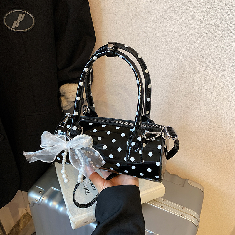 Women's Cute Polka Dot  Handba - Top Handle Patent Bag avaliação e preço