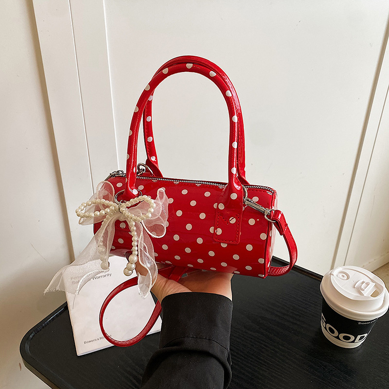 Women's Cute Polka Dot  Handba - Top Handle Patent Bag avaliação e preço