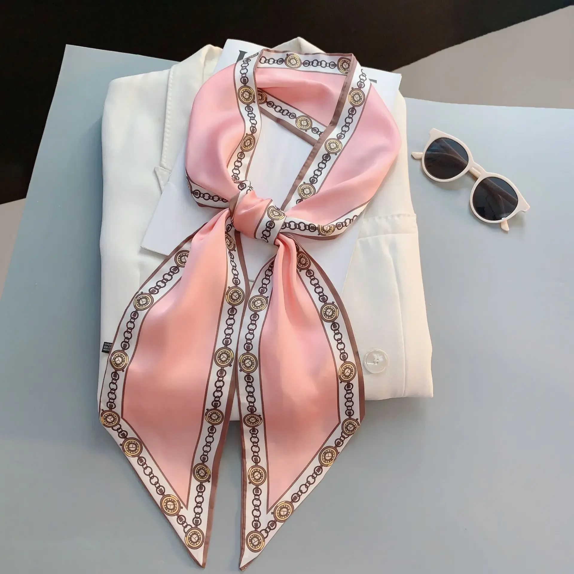 Design Print Skinny Scarf Plai - Luxury Bags Duffle avaliação e preço
