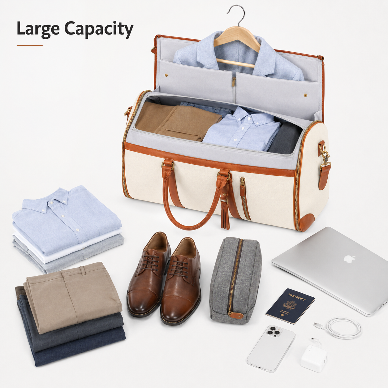 2 in 1 Convertible Garment Duf - Weekender Bag Duffle avaliação e preço