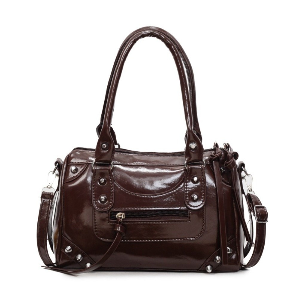 Fashion Rivets Pillow Bag Larg - Top Handle Patent Bag avaliação e preço
