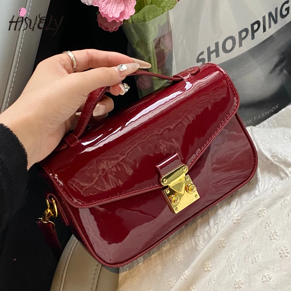 2026 Luxury Square Shoulder Ba - Top Handle Patent Bag avaliação e preço