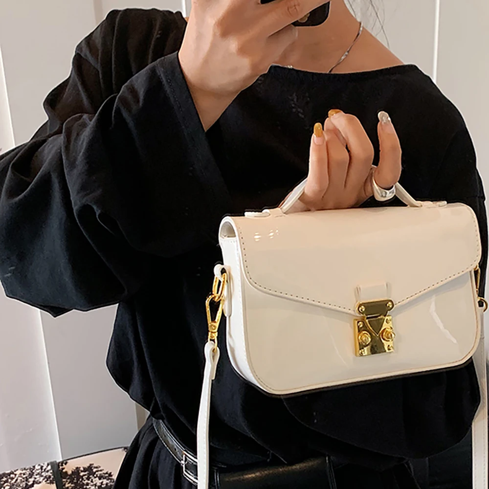 2026 Luxury Square Shoulder Ba - Top Handle Patent Bag avaliação e preço