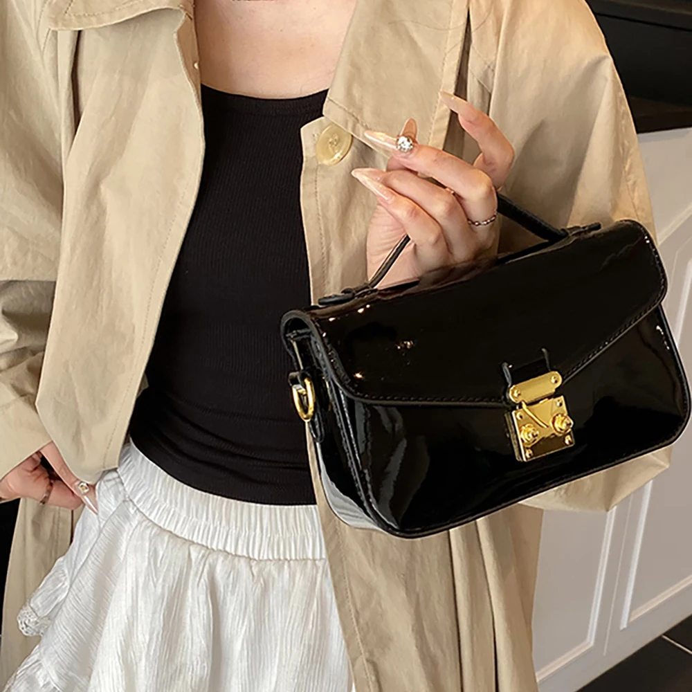 2026 Luxury Square Shoulder Ba - Top Handle Patent Bag avaliação e preço