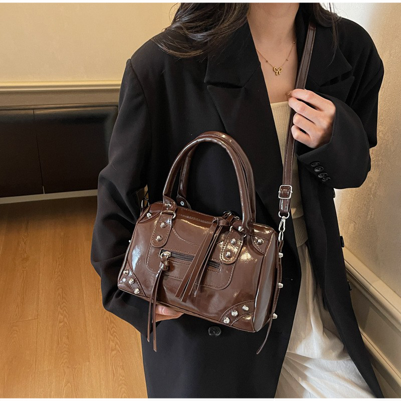 Stylish Patent Leather Handbag - Top Handle Patent Bag avaliação e preço