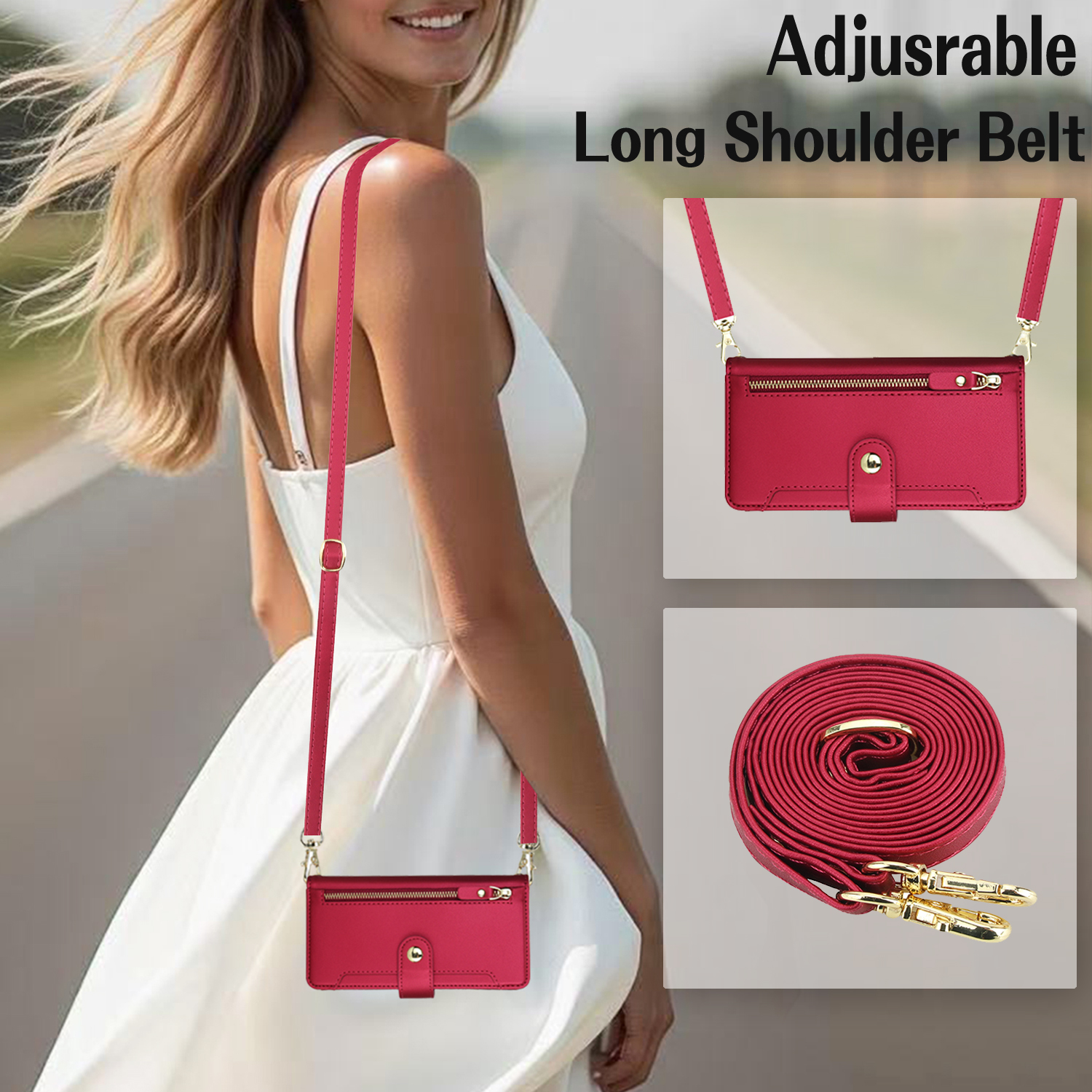 Crossbody Zipper Leather Walle - Luxury Bags & Leather Repair Of Atlanta Photos avaliação e preço