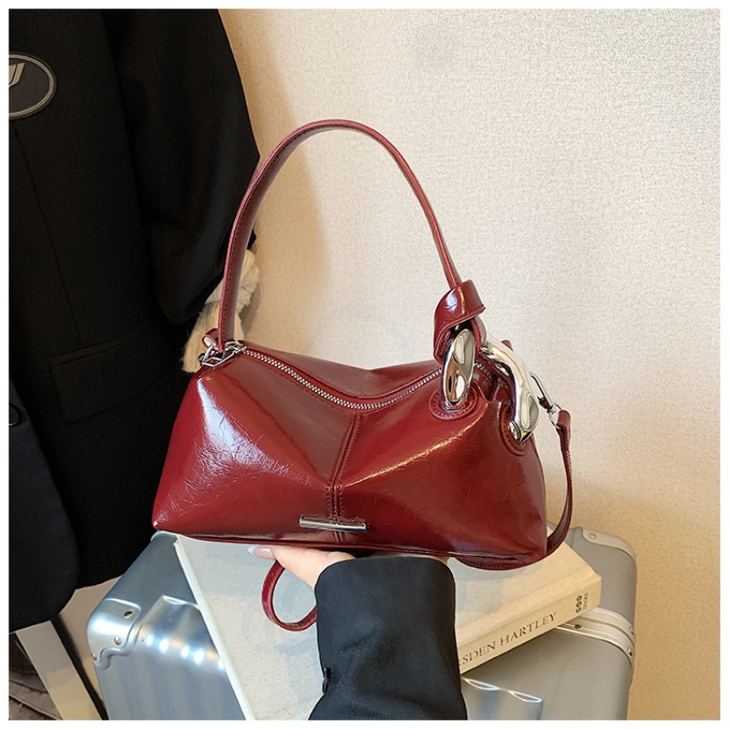 Retro Wine Red Patent Leather  - Top Handle Patent Bag avaliação e preço