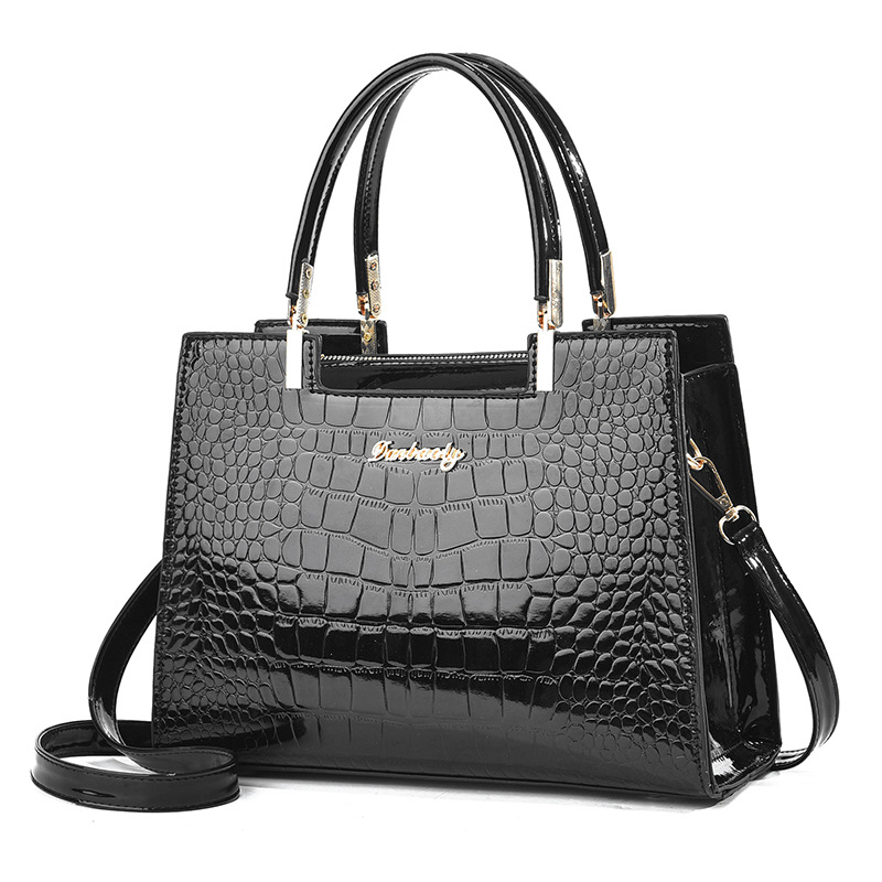 Crocodile Embossed Tote Bag, P - Top Handle Patent Bag avaliação e preço