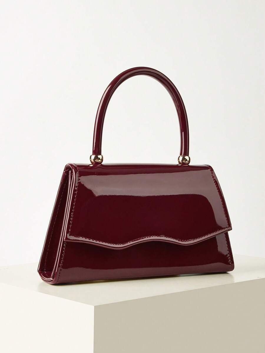 Shiny Patent Leather Evening H - Top Handle Patent Bag avaliação e preço