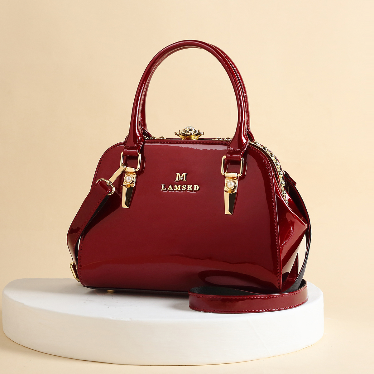 Glamorous Glossy Patent Satche - Top Handle Patent Bag avaliação e preço