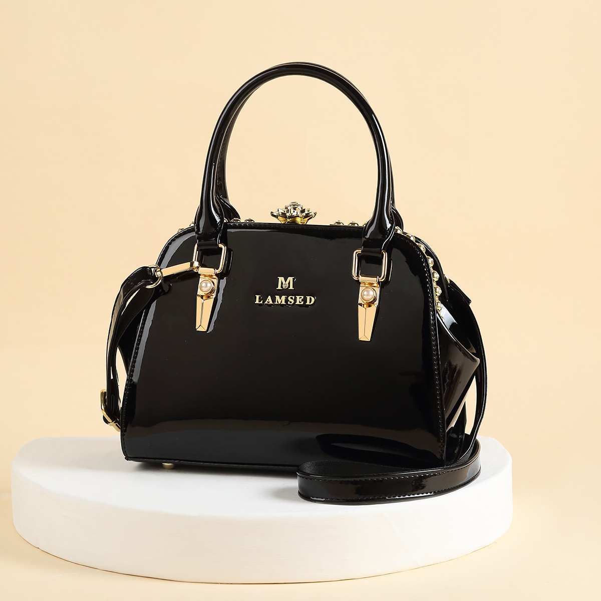 Glamorous Glossy Patent Satche - Top Handle Patent Bag avaliação e preço