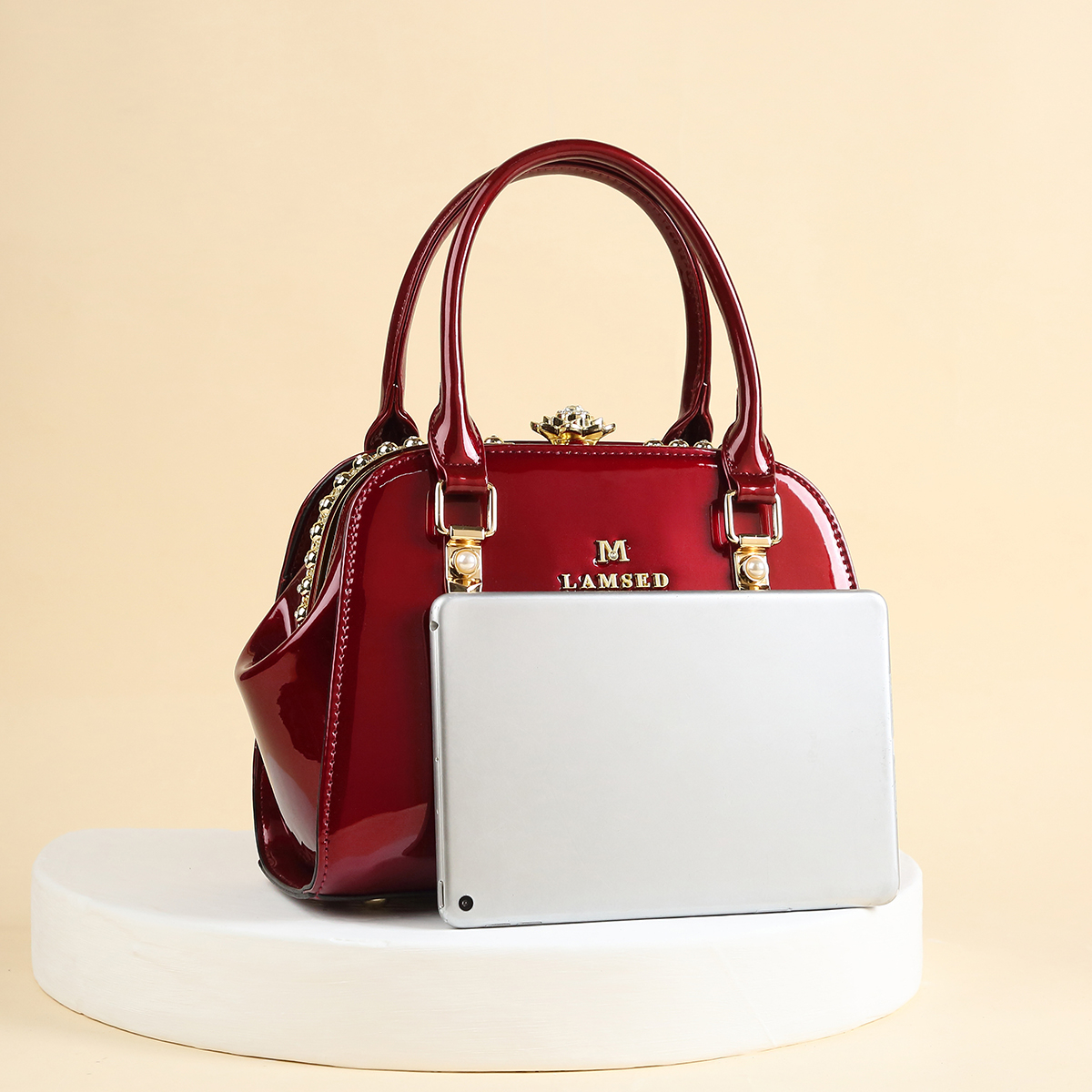 Glamorous Glossy Patent Satche - Top Handle Patent Bag avaliação e preço