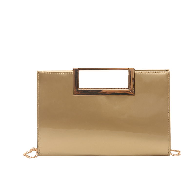 Gold Patent Leather Clutch Pur - Top Handle Patent Bag avaliação e preço