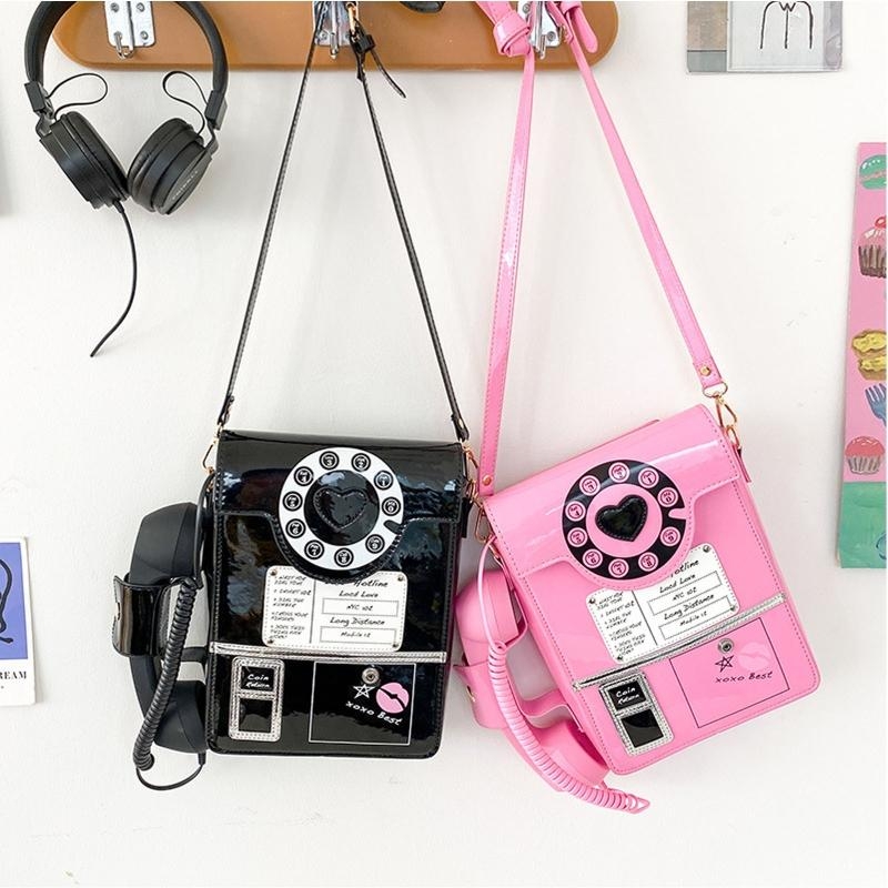 G5AE Women Telephone Shaped Ha - Top Handle Patent Bag avaliação e preço