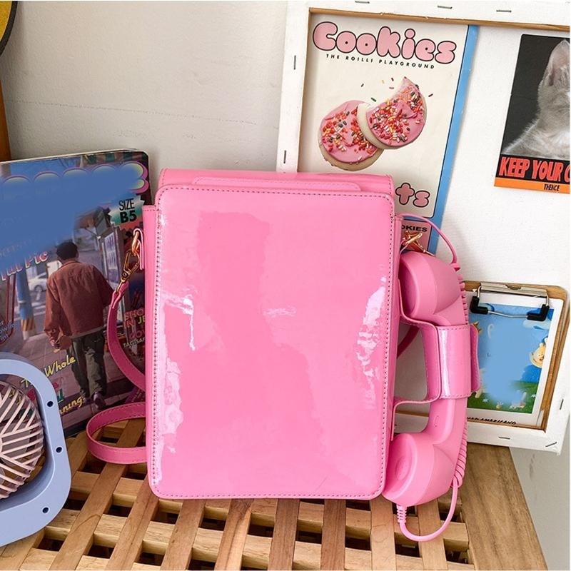 G5AE Women Telephone Shaped Ha - Top Handle Patent Bag avaliação e preço