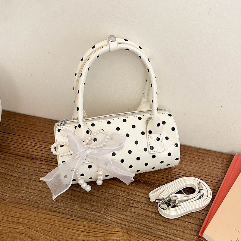 Korean Polka Dot Mini Handbag  - Top Handle Patent Bag avaliação e preço