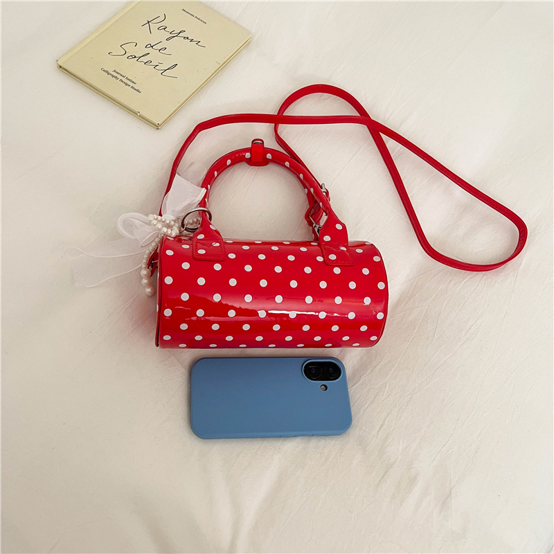 Korean Polka Dot Mini Handbag  - Top Handle Patent Bag avaliação e preço